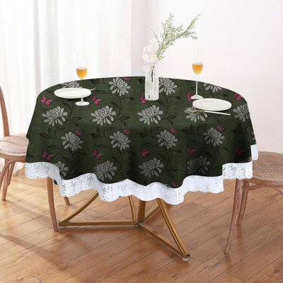 Wings Star Self Design 4 Seater Table Cover(Multicolor, Polyester)