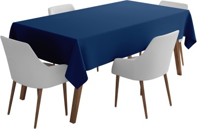 Vargottam Solid 4 Seater Table Cover(Navy Blue, Polyester)