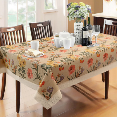 Dakshya Industries PVC 6 Seater Floral Table Cover(Multicolor)