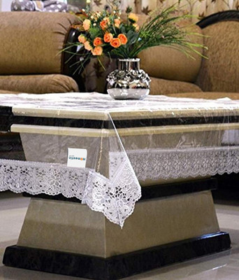 HOMESTIC Self Design 4 Seater Table Cover(Silver, PVC)