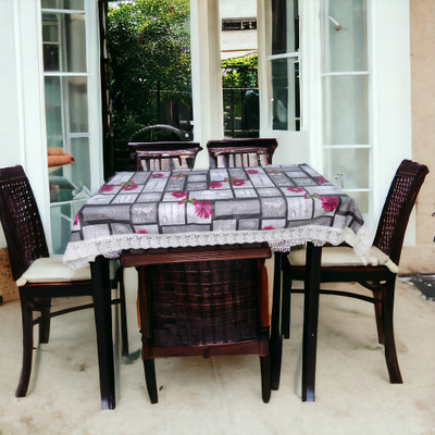 kashtu Embroidered 4 Seater Table Cover(Grey, Polyester)