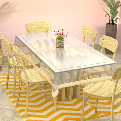 ZITIN Solid 4 Seater Table Cover(TRANSPARENT, PVC)