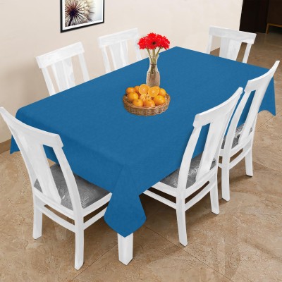 OASIS Solid 6 Seater Table Cover(Dark Blue, Cotton)