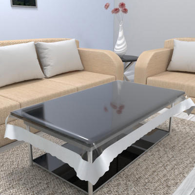CASA FURNISHING PVC 2 Seater Solid Table Cover(CLEAR)