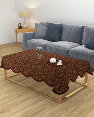ZESTURE Abstract 6 Seater Table Cover(Dark Brown, Polyester)