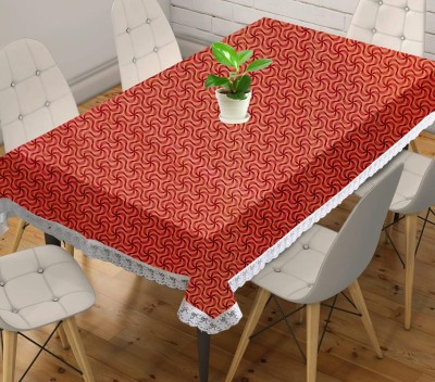 Delideal Printed 4 Seater Table Cover(Orange, Multicolor, PVC)