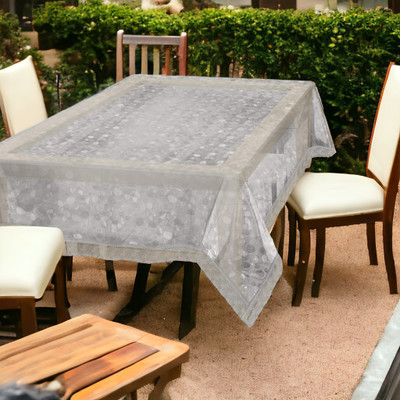 kashtu Embroidered 4 Seater Table Cover(White, Polyester)