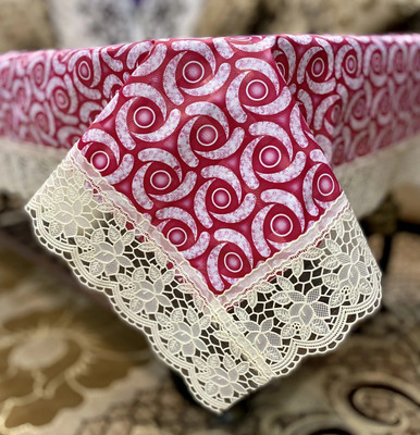 Jainco Decor PVC, Plastic 4 Seater Floral Table Cover(Pink)