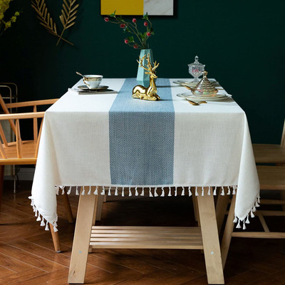 Urban Space Printed 6 Seater Table Cover(Mid Blue, Polyester)