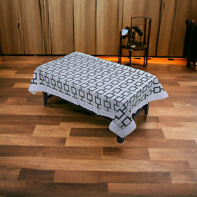 Mopak Decor Printed 4 Seater Table Cover(Grey, Polyester)