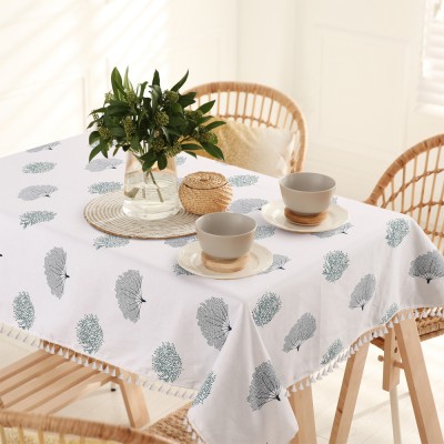 Urban Space Printed 6 Seater Table Cover(Trees Green, Cotton)