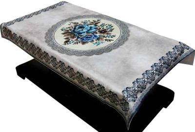 HOME SHINE Cotton 4 Seater Floral Table Cover(Grey)