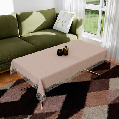 KUBER INDUSTRIES Solid 4 Seater Table Cover(Brown, PVC)