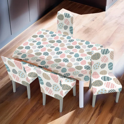 UMAI Abstract 4 Seater Table Cover(Multicolor, Polyester, Pack of 5)