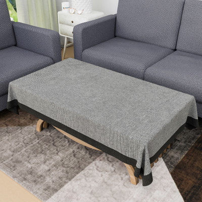 KUBER INDUSTRIES Self Design 4 Seater Table Cover(Grey, Cotton)