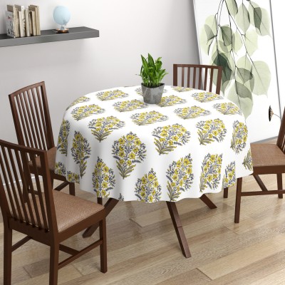 Trance Home Linen Printed 4 Seater Table Cover(Madhuban Yellow, Cotton)