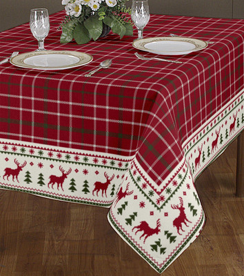 Bee Tex Printed 6 Seater Table Cover(Maroon, Cotton)