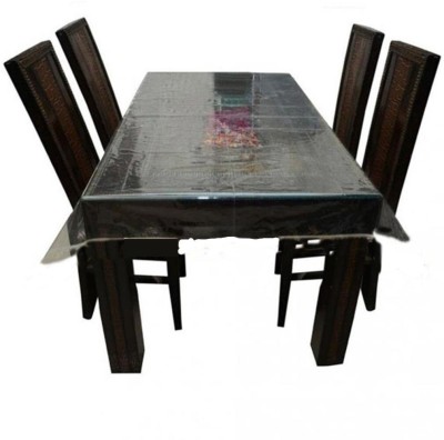 ANS Solid 6 Seater Table Cover(Transparent, Clear, Plastic)