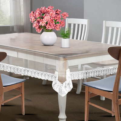 Sarvatapana Solid 4 Seater Table Cover(White, PVC)
