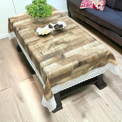 Casanest Checkered 10 Seater Table Cover(Brown, PVC)
