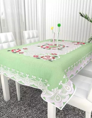 COVERSIFY Printed 4 Seater Table Cover(Green, Cotton)