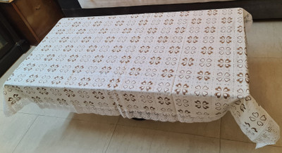 SHRI MAHAVIR IMPEX Printed 4 Seater Table Cover(Cream, Polyester)