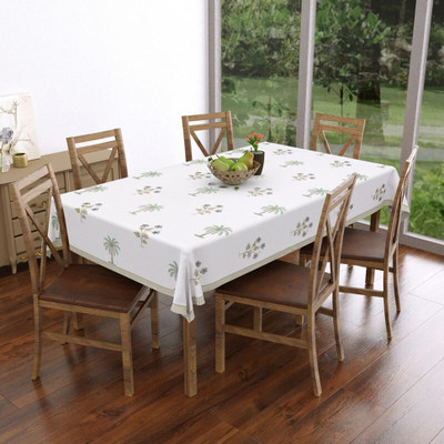 Texstylers Cotton 6 Seater Batik Table Cover(White)