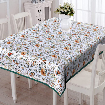 Texstylers Cotton 8 Seater Abstract Table Cover(Mustard)