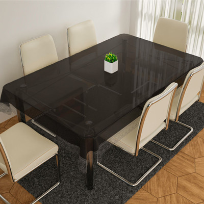 KUBER INDUSTRIES Self Design 6 Seater Table Cover(Black, PVC)