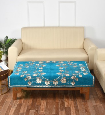 Multitex Floral 4 Seater Table Cover(Blue, Cotton)