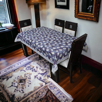 kashtu Embroidered 4 Seater Table Cover(Blue, Polyester)