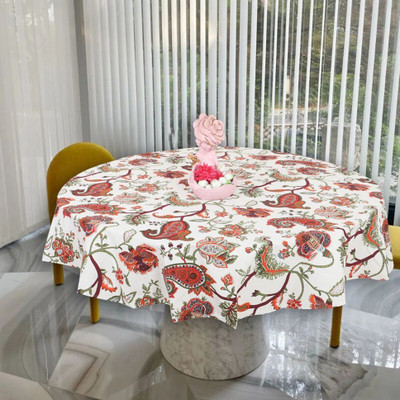 RajoDyana Cotton 6 Seater Printed Table Cover(Red)