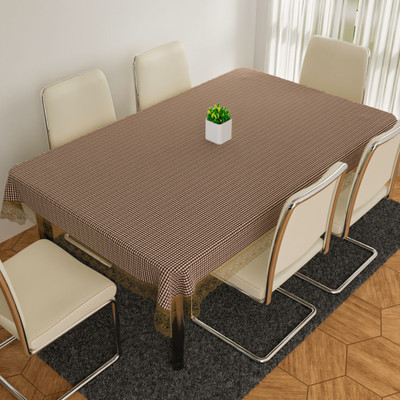 KUBER INDUSTRIES Self Design 6 Seater Table Cover(Brown, PVC)