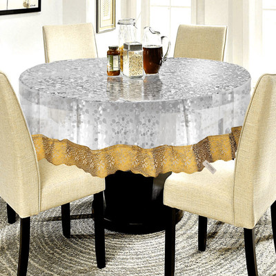 Bluegrass Polka 4 Seater Table Cover(Gold Lace, Plastic)