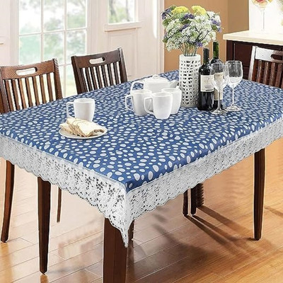 BHARAT RETAIL INC PVC 6 Seater Printed Table Cover(Blue)