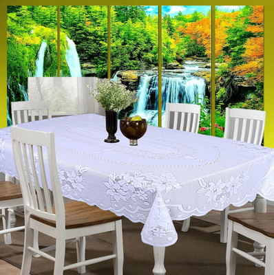 EASTTARDOMM Cotton 6 Seater Floral Table Cover(Brown)