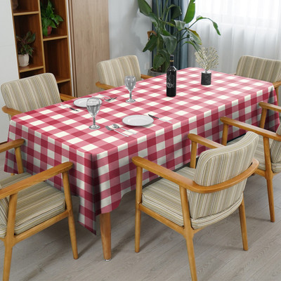 Casableu Floral 6 Seater Table Cover(Dusty Red, Polyester)