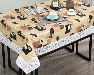 The Furnishing Tree Self Design 4 Seater Table Cover(Beige, PVC)