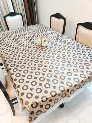 BHARAT RETAIL INC PVC 6 Seater Printed Table Cover(Yellow)