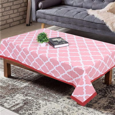 Texstylers Cotton 4 Seater Floral Table Cover(Red)