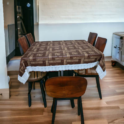 Mopak Decor Printed 2 Seater Table Cover(Brown, Polyester)