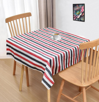 OASIS Striped 2 Seater Table Cover(Multicolor, Cotton)