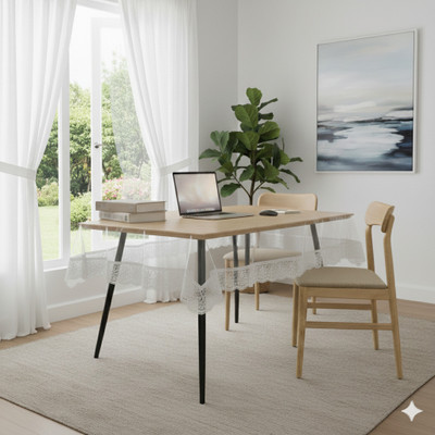 Faizandecor Solid 4 Seater Table Cover(Transparent, PVC)
