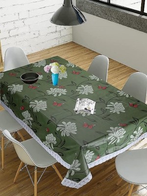 ZITIN Floral, Printed 6 Seater Table Cover(Green, PVC, Organza)