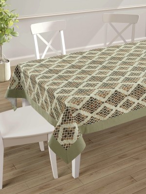 SWAYAM Geometric 8 Seater Table Cover(Green & Orange, Cotton)