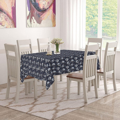 Dakshya Industries Printed 6 Seater Table Cover(Grey, PVC)