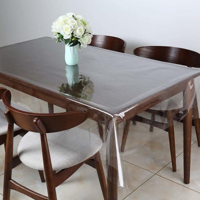 SAIBABACREATION Solid 4 Seater Table Cover(TRANSPARENT, PVC)