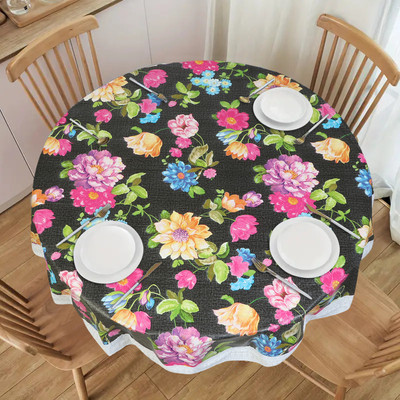 Flipkart SmartBuy Printed 4 Seater Table Cover(Black, PVC)