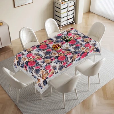 Adakriti Creations Floral 6 Seater Table Cover(Multicolor, Polyester)