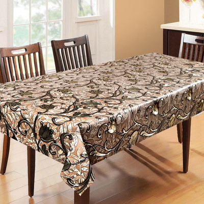 Dakshya Industries PVC 6 Seater Printed Table Cover(Brown)